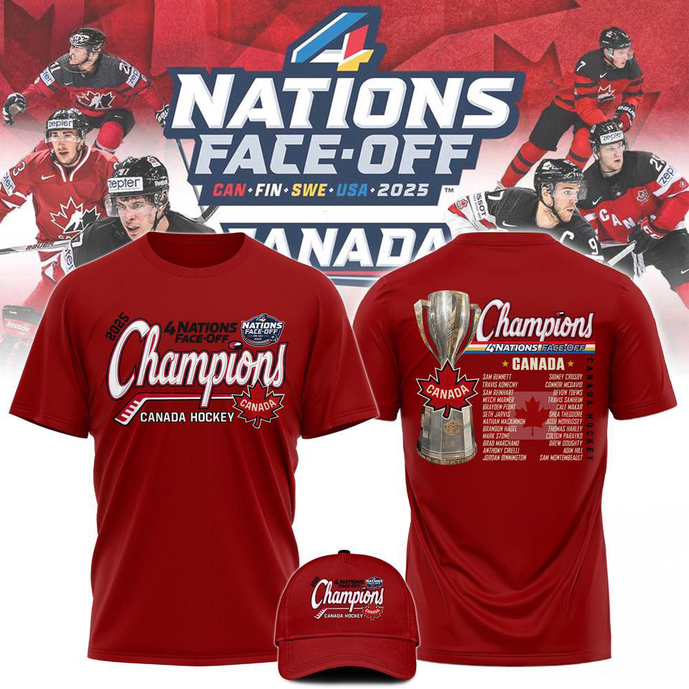 Canada Hockey 2025 4 Nation Face off Champions Second Shirt Gift Ideas For Hockey Fan