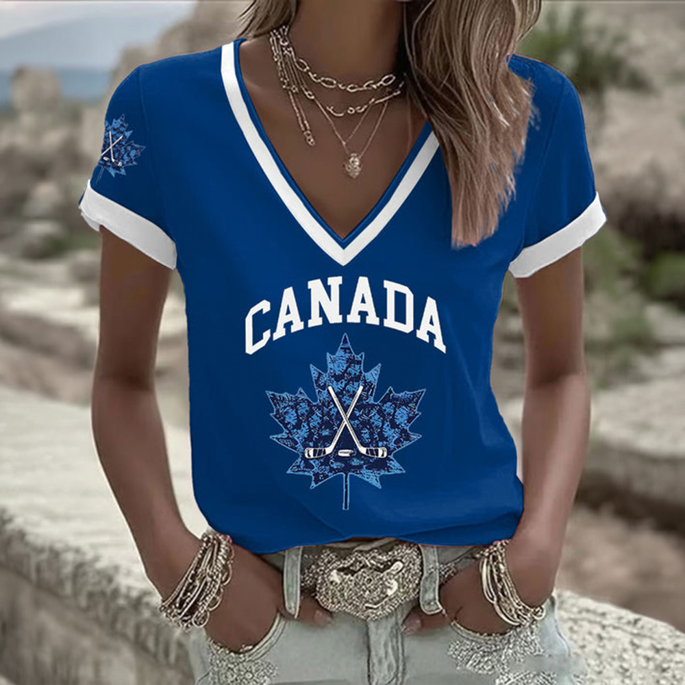 Canada Hockey Team 2026 V-Neck Shirt Milano Cortina 2026 Olympic Clothes Hockey Lover Gift