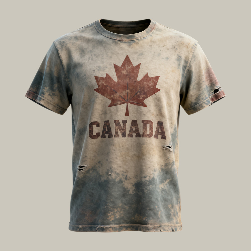 Canada Maple Leaf Vintage T-Shirt Canadian Pride Clothes Cool Gift For Patriots
