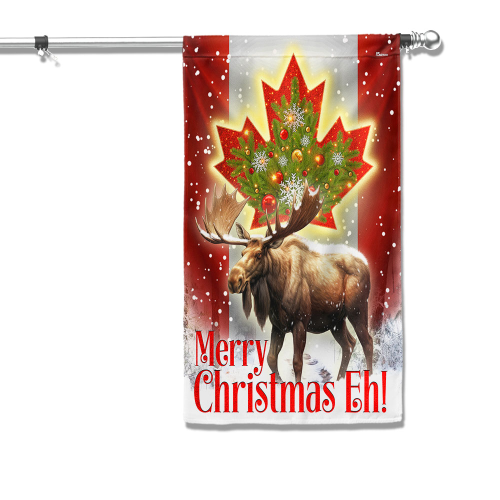Canada Merry Christmas Eh Canada Moose Flag