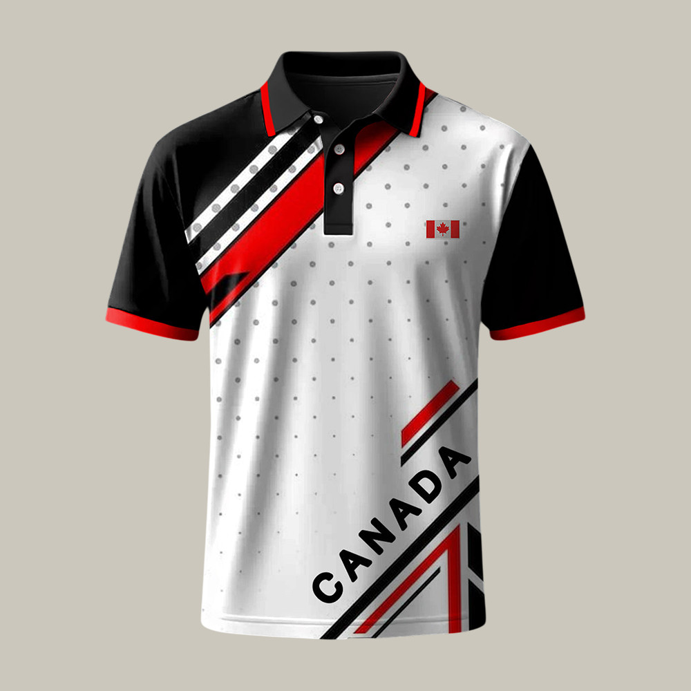 Canada National Flag Maple Leaf Polo Shirt Canadian Pride Shirt Great Gift For Father