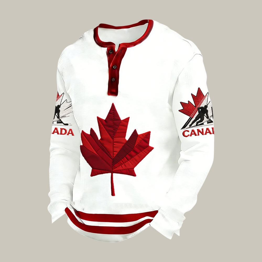 Canada National Hockey Team Button Long Sleeve Shirt Maple Leaf Game Day Clothing Gift Idea