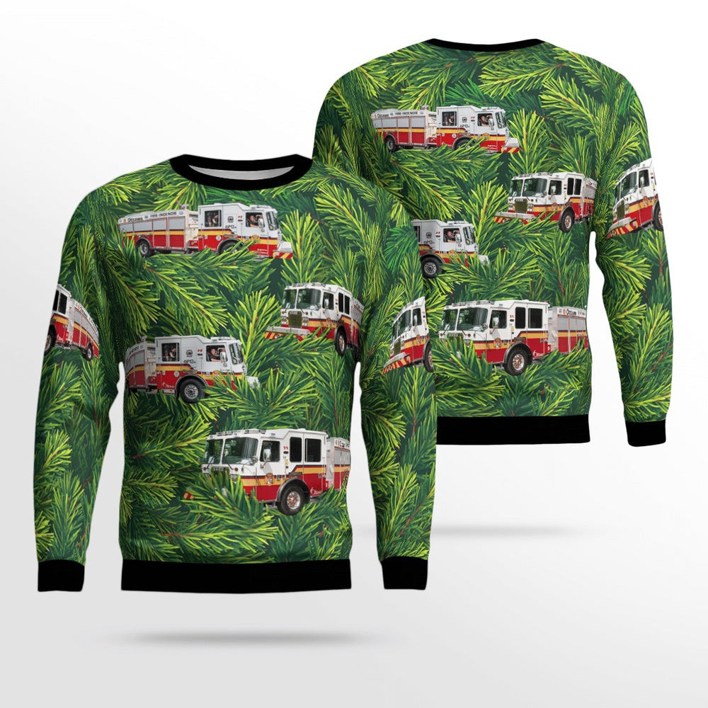 Canada Ottawa Fire Services Xmas Unisex Sweater Christmas Gifts For Men Women