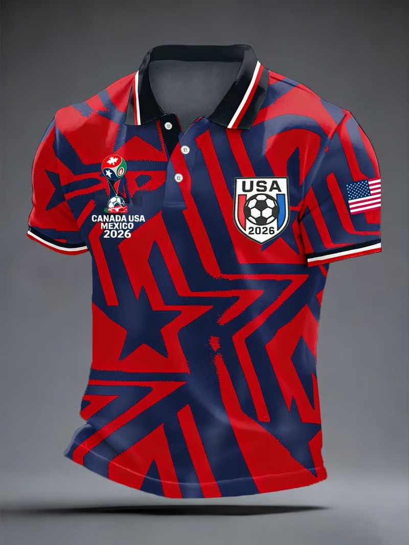Canada USA Mexico 2026 Polo Shirt FIFA World Cup Soccer Fan Gear Mens Polo Shirts Gift