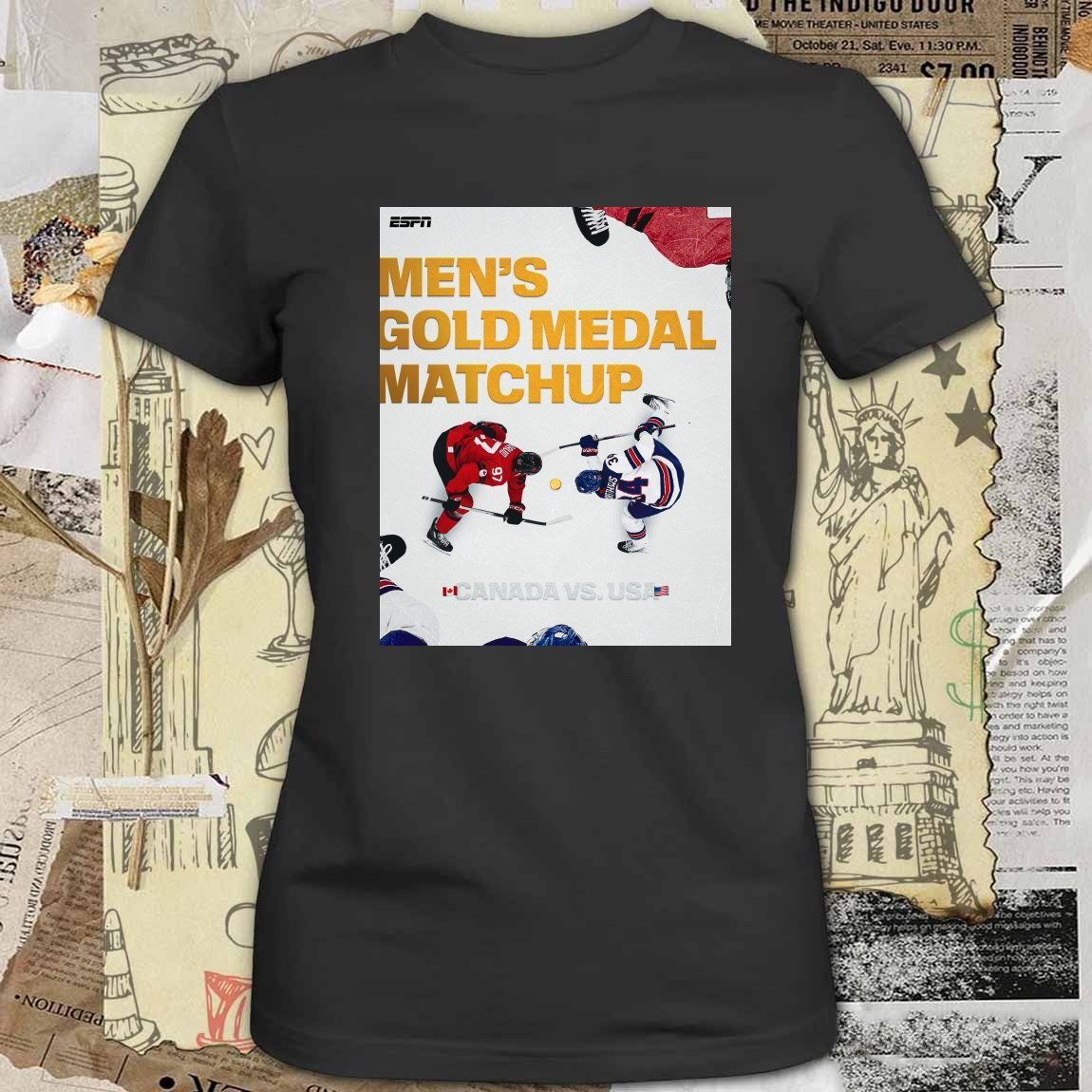 Canada VS USA Men's Hockey Gold Medal 2026 Winter Olympic Graphic T-Shirt Best Gift For Fans 2