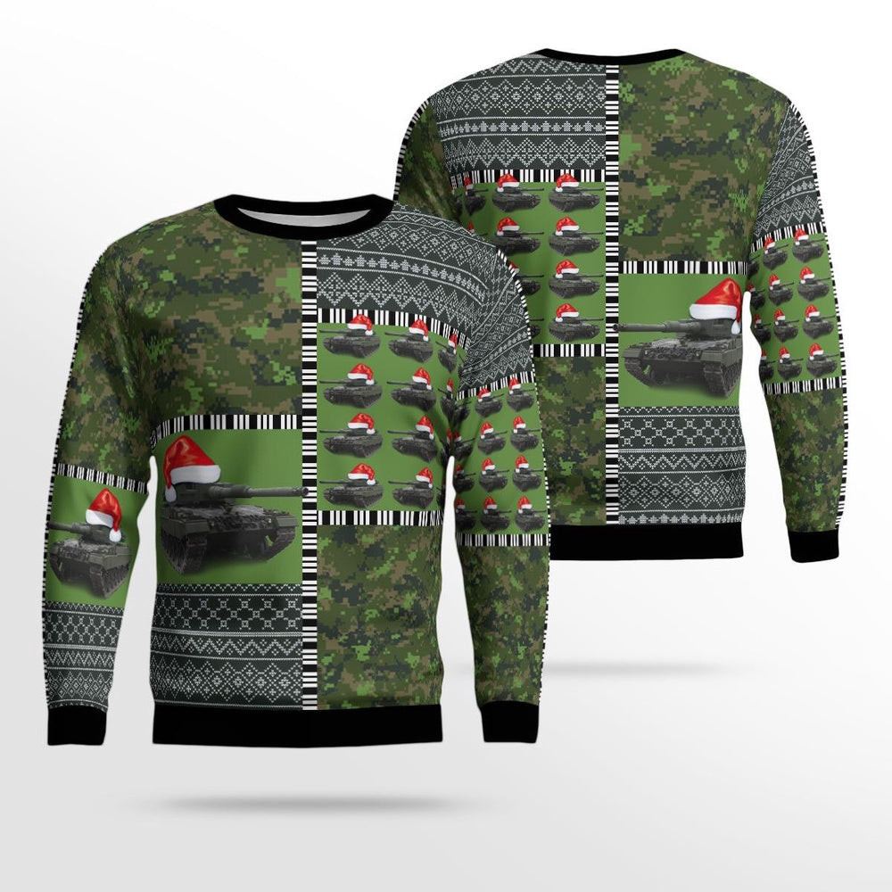 Canadian Army Leopard 2A4M Christmas Ugly Sweater Xmas Unisex Sweater Christmas Gifts For Men Women