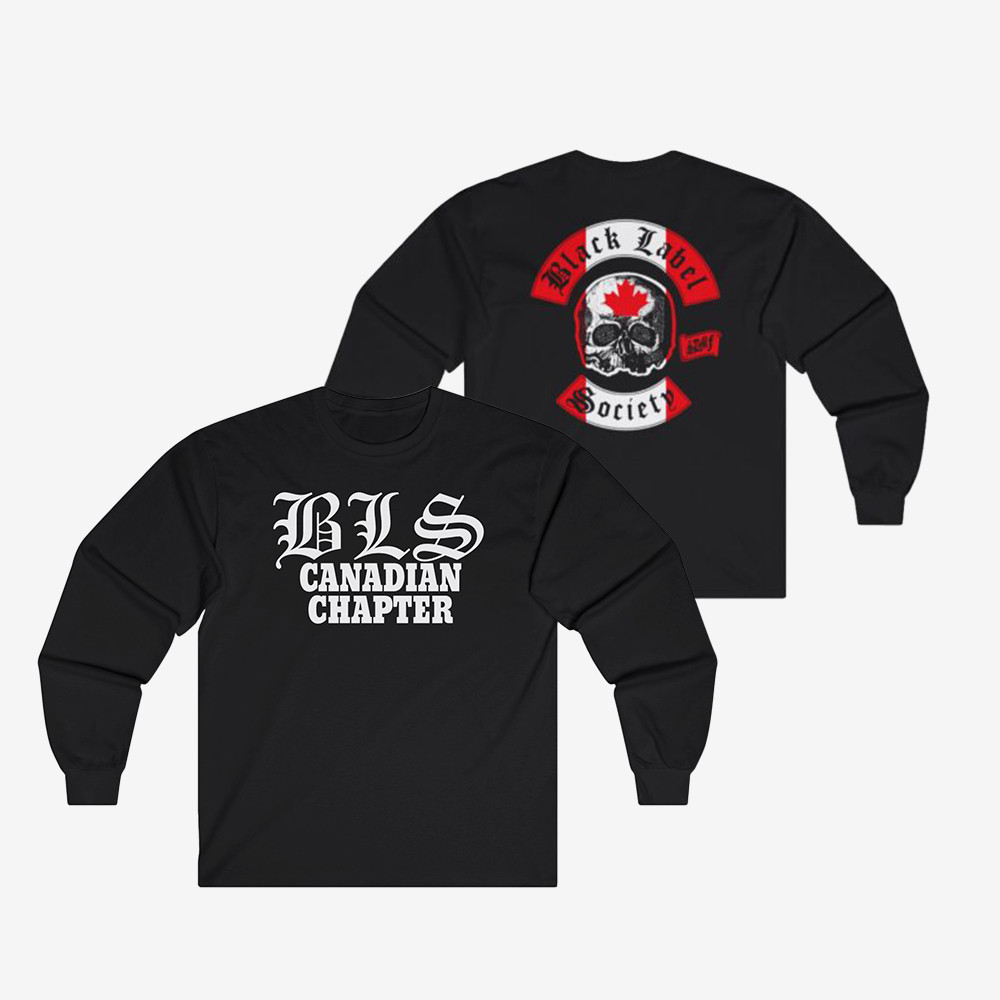 Canadian Chapter Black Label Society Long Sleeve Shirt Zakk Wylde Clothing Music Merch