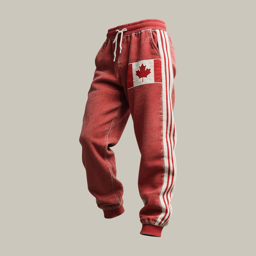 Canadian Flag Graphic Patriotic Sweatpants Canadian Pride Apparel Present For Him