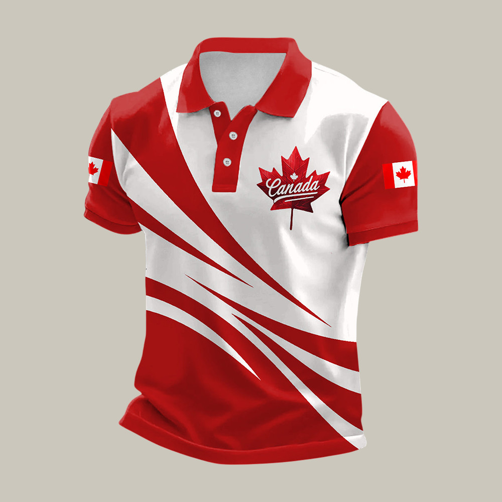 Canadian Flag Maple Leaf Polo Shirt Milano Cortina 2026 Winter Olympic Clothes Gift For Husband