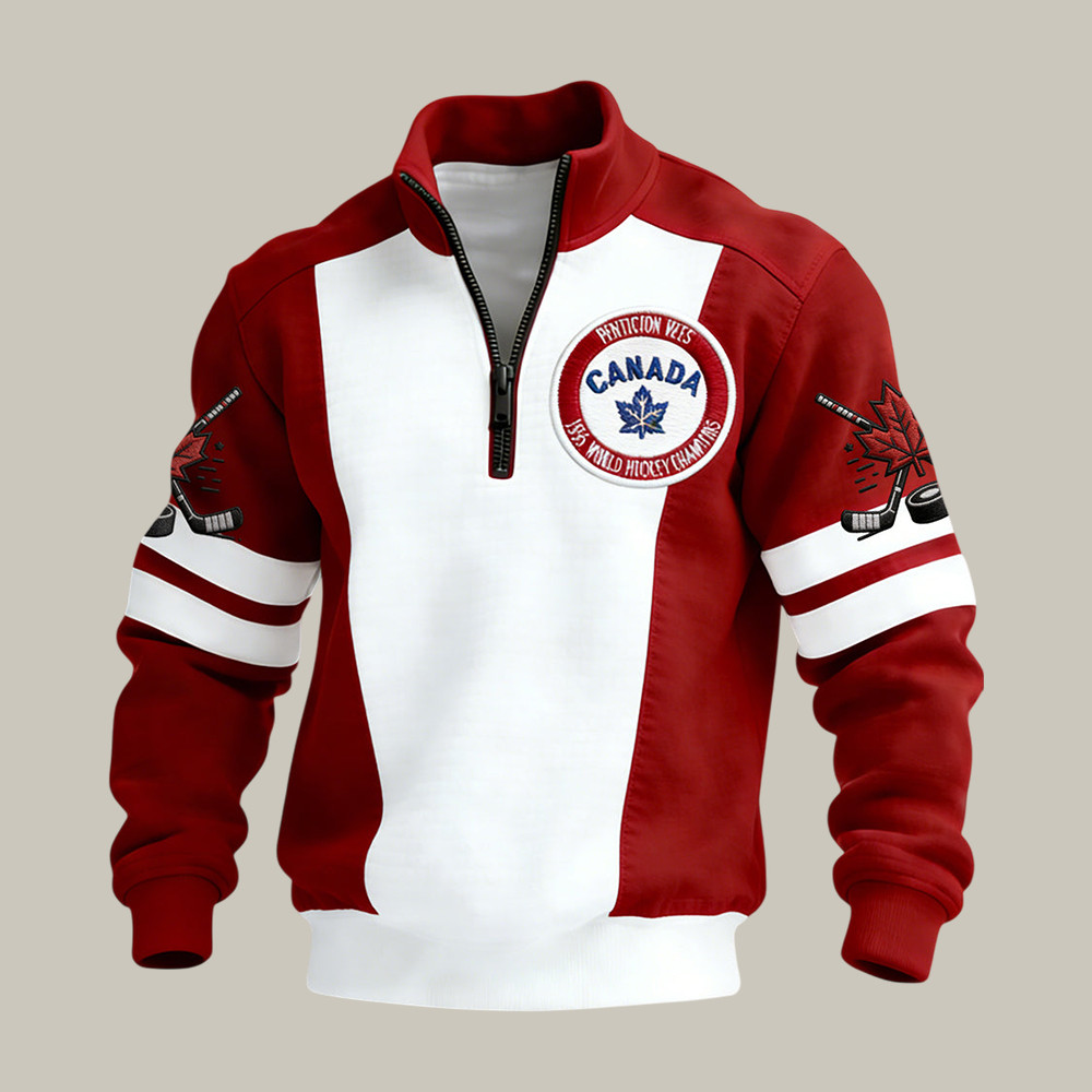 Canadian Hockey Enthusiast Quarter Zip Sweatshirt 2026 Winter Olympic Apparel Fan Gift For Dad