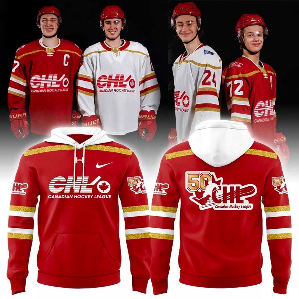 Canadian Hockey League 50th Celebration Red Hoodie CHL Merch Gifts For Hockey Enthusiasts