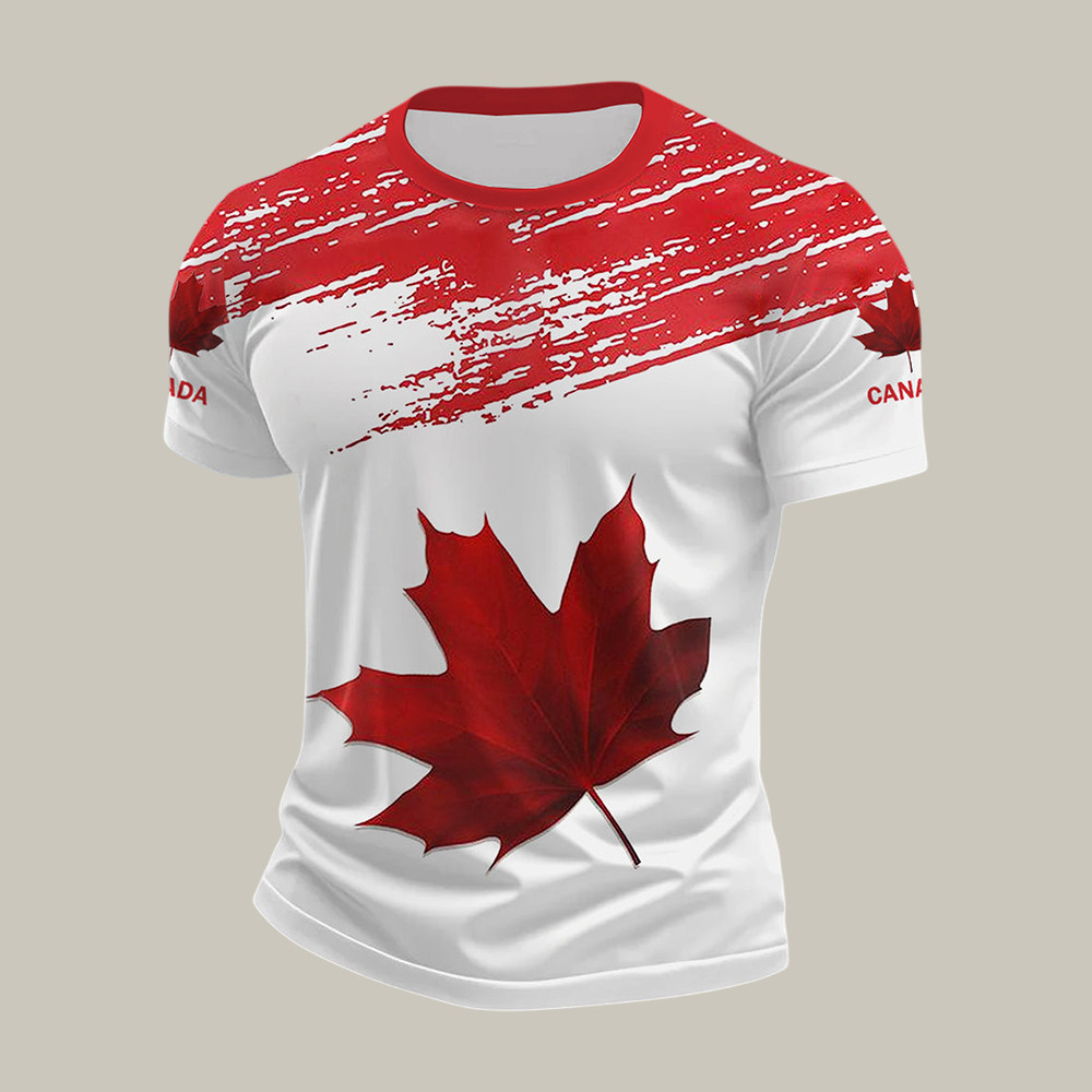 Canadian Maple Leaf Art T-Shirt Canadian Pride Merch Best Present For Father's Day