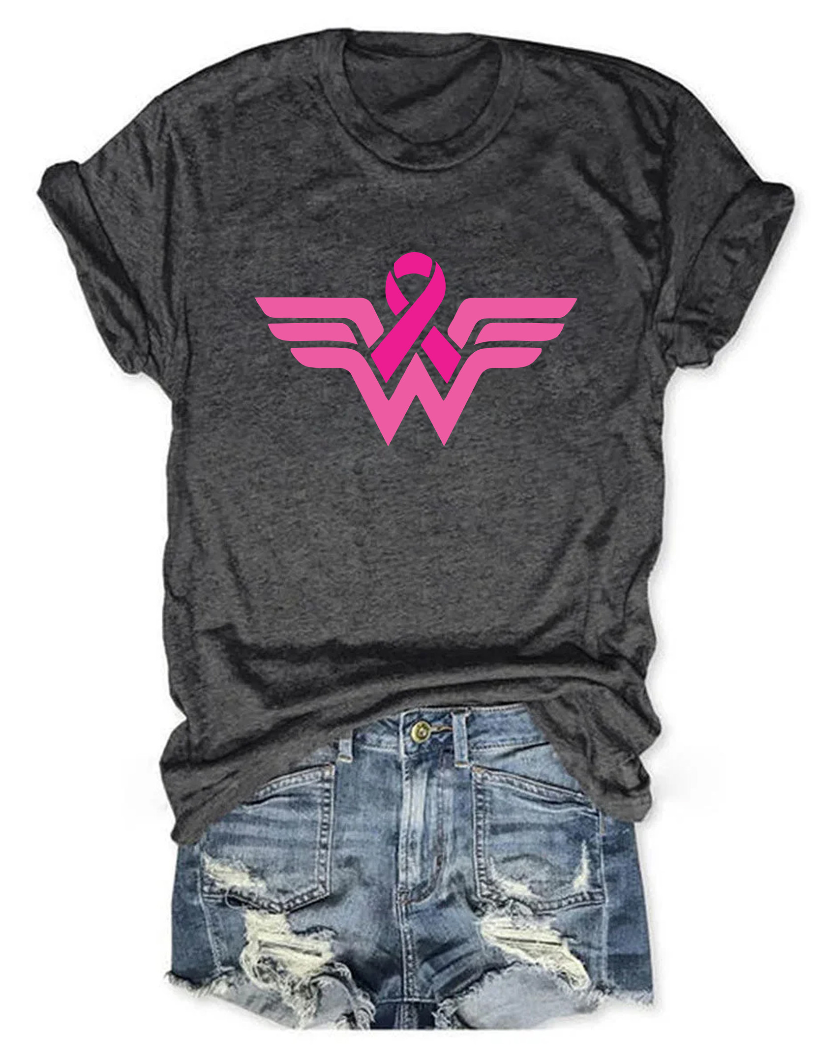 Cancer Ribbon Wonder T-Shirt Cancer Awareness Clothing Gifts For Girlfriend