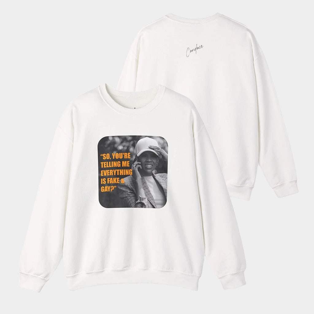 Candace Owens Merch Fake And Gay Crewneck Candace Owens Sweatshirt Gift Ideas For Him-1