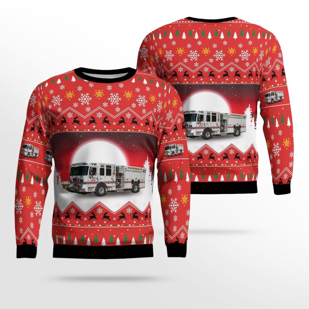 Candia New Hampshire Candia Fire Department AOP Ugly Sweater Xmas Unisex Sweater Christmas Gifts For Men Women