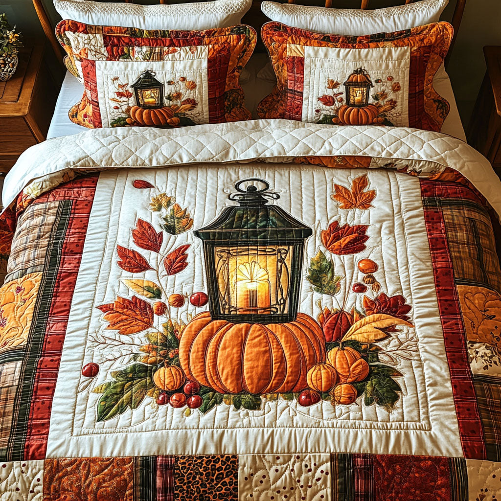 Candlelit Autumn Quilted Bedding Set Best Bedspread Set Fall Autumn Gifts For Her