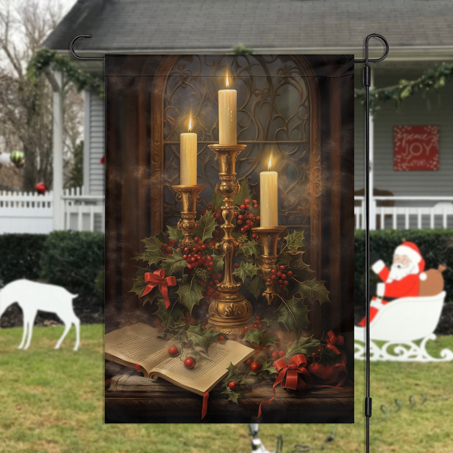 Candles Carols And Christmas Chronicles Garden Flag Christmas Decor Xmas Gifts