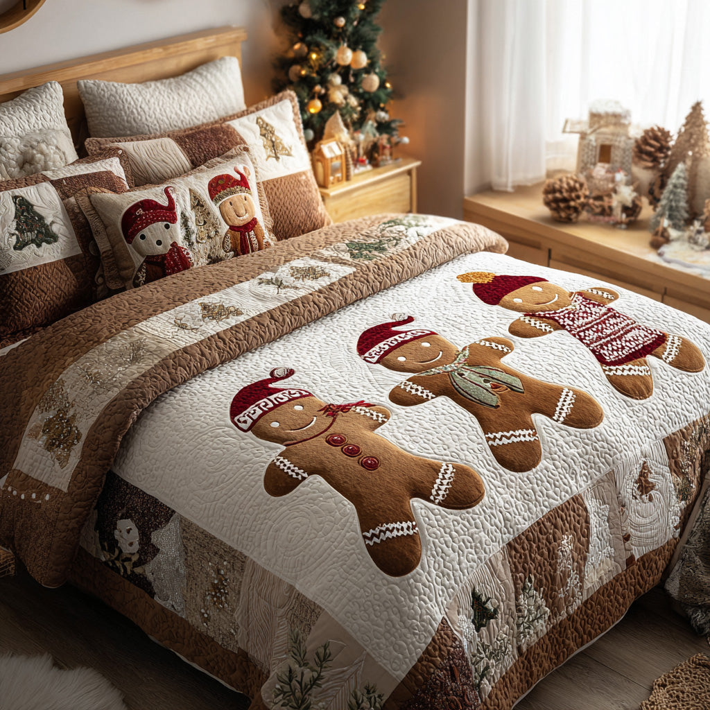 Candy Cane Companions Quilted Bedding Set Holiday Duvet Sets Christmas Gift For Mom