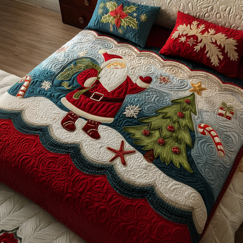 Candy Cane Cottage Quilted Bedding Set Holiday Season Duvet Cover Set Best Christmas Gifts 2025
