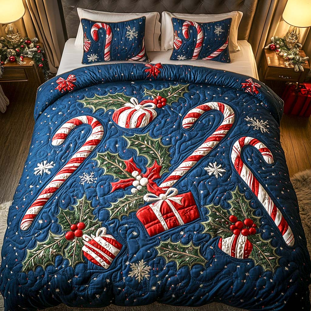 Candy Cane Quilt Bedding Set Twin Comforter Sets Son To Mother Christmas Gifts