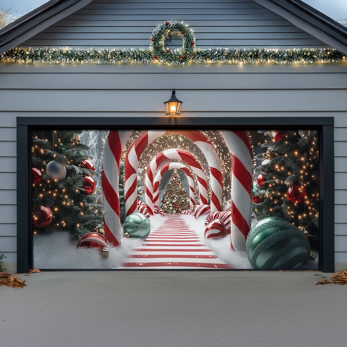 Candy Canes Street Christmas Garage Door Banner Home Decor Christmas Gift Ideas