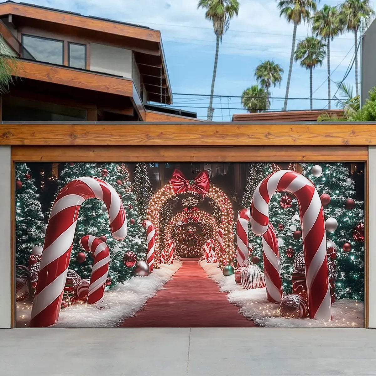 Candy Canes Wonderland Christmas Garage Door Banner Xmas Decor Christmas Gifts For Wife