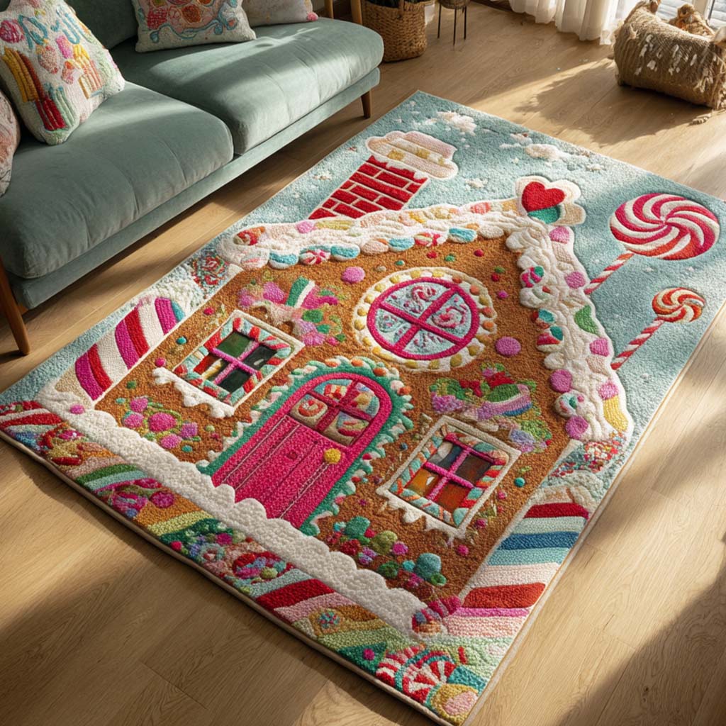Candy House Area Rug Christmas Home Dec Halloween Gifts For Her