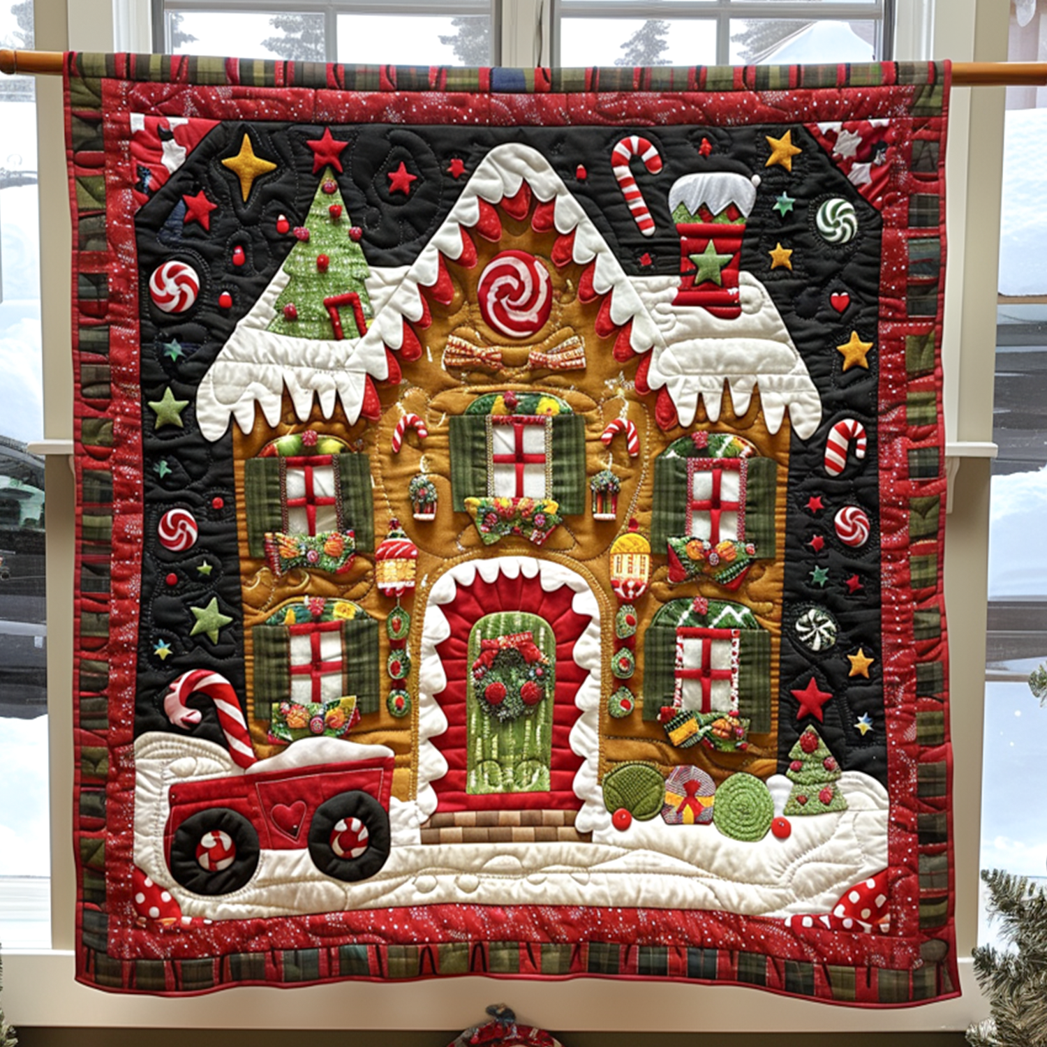 Candy Wonderland Quilted Blanket Christmas Gifts For Grandparents