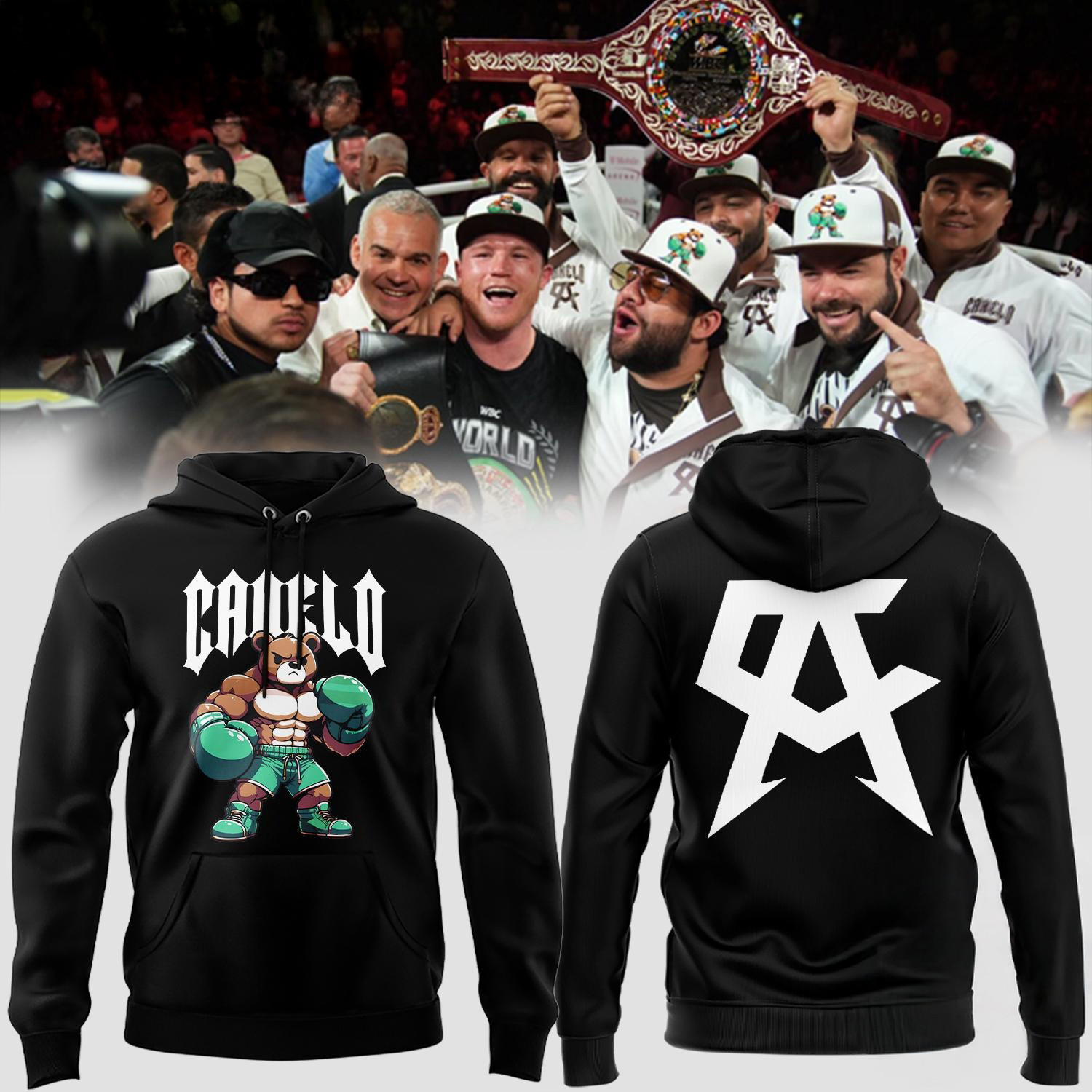 Canelo Alvarez Hoodie Canelo Bear Black Hoodie Boxer Gifts For Fans