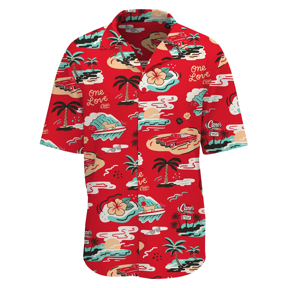 Canes Merch Raising Cane's Hawaiian Shirt Aloha Button Down Shirt Best Father's Day Gifts