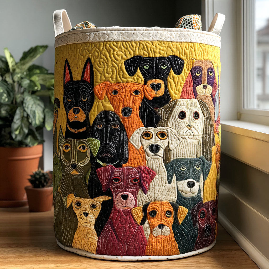 Canine Carnival Quilted Laundry Basket Best Gift For Him