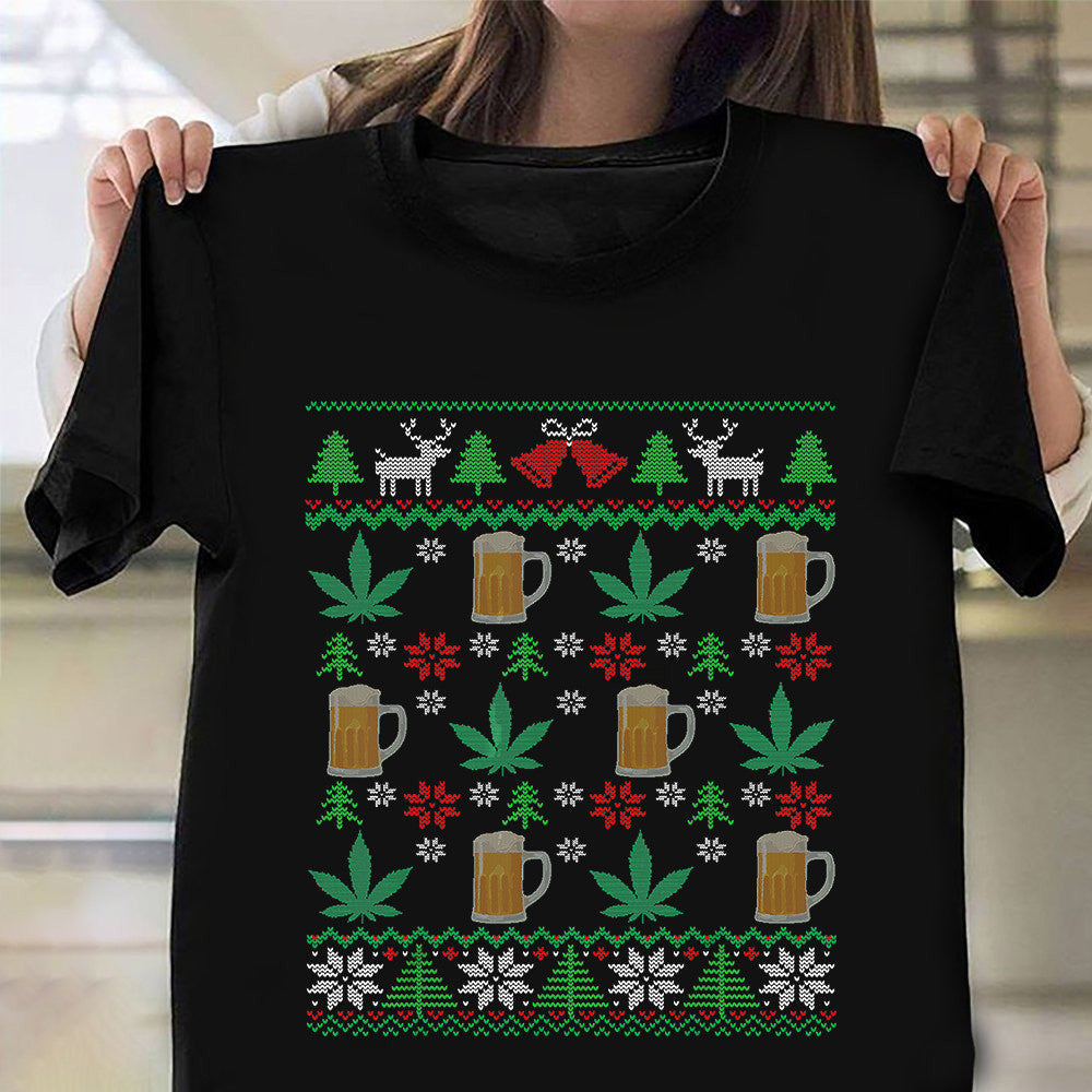 Cannabis Beer Ugly Christmas Sweater Shirt Xmas Gift Ideas For Her Cannabis Beer Ugly Christmas Sweater Shirt Xmas Gift Ideas For Her