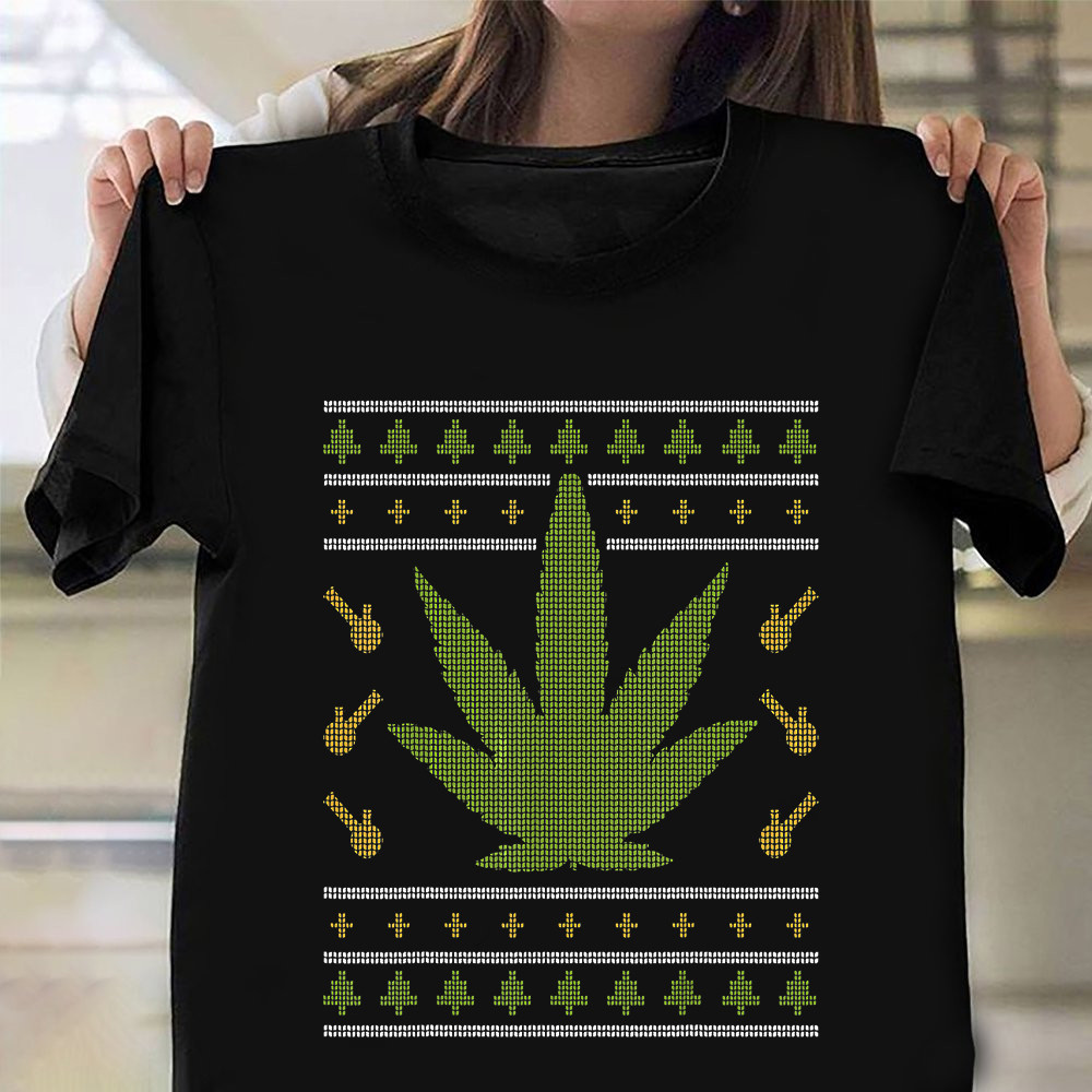 Cannabis Ugly Christmas Sweater Shirt Smokers Club Clothing Xmas Gifts