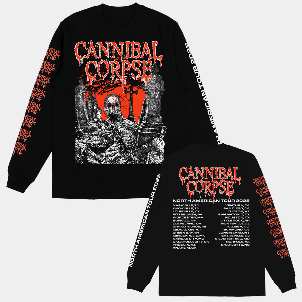 Cannibal Corpse Graveside 2025 Tour Long Sleeve Shirt Cannibal Corpse Merch Gifts For Music Fan Cannibal Corpse Graveside 2025 Tour Long Sleeve Shirt Cannibal Corpse Merch Gifts For Music Fan