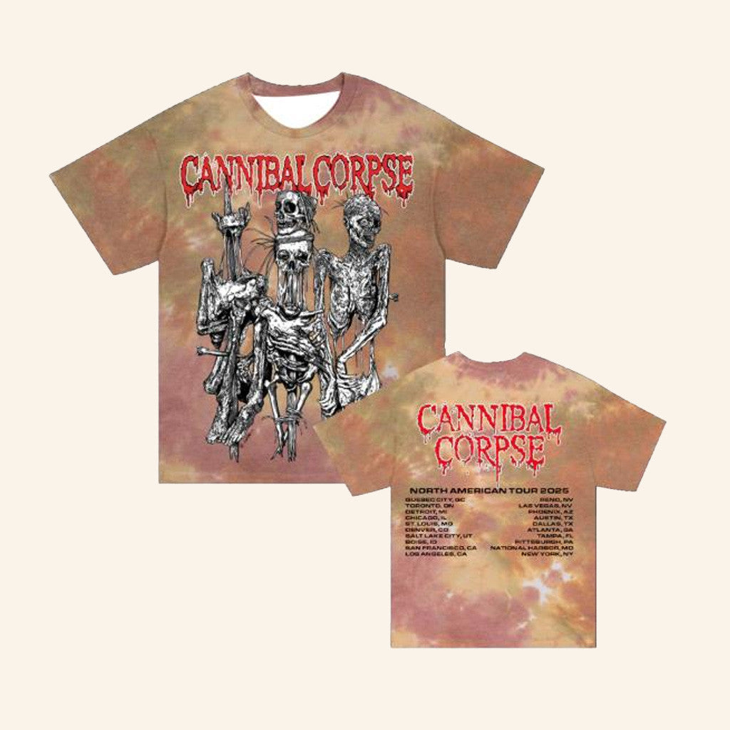 Cannibal Corpse Merch Impalement 2025 Tour Tie Dye T-Shirt Gifts For Fans Cannibal Corpse Merch Impalement 2025 Tour Tie Dye T-Shirt Gifts For Fans