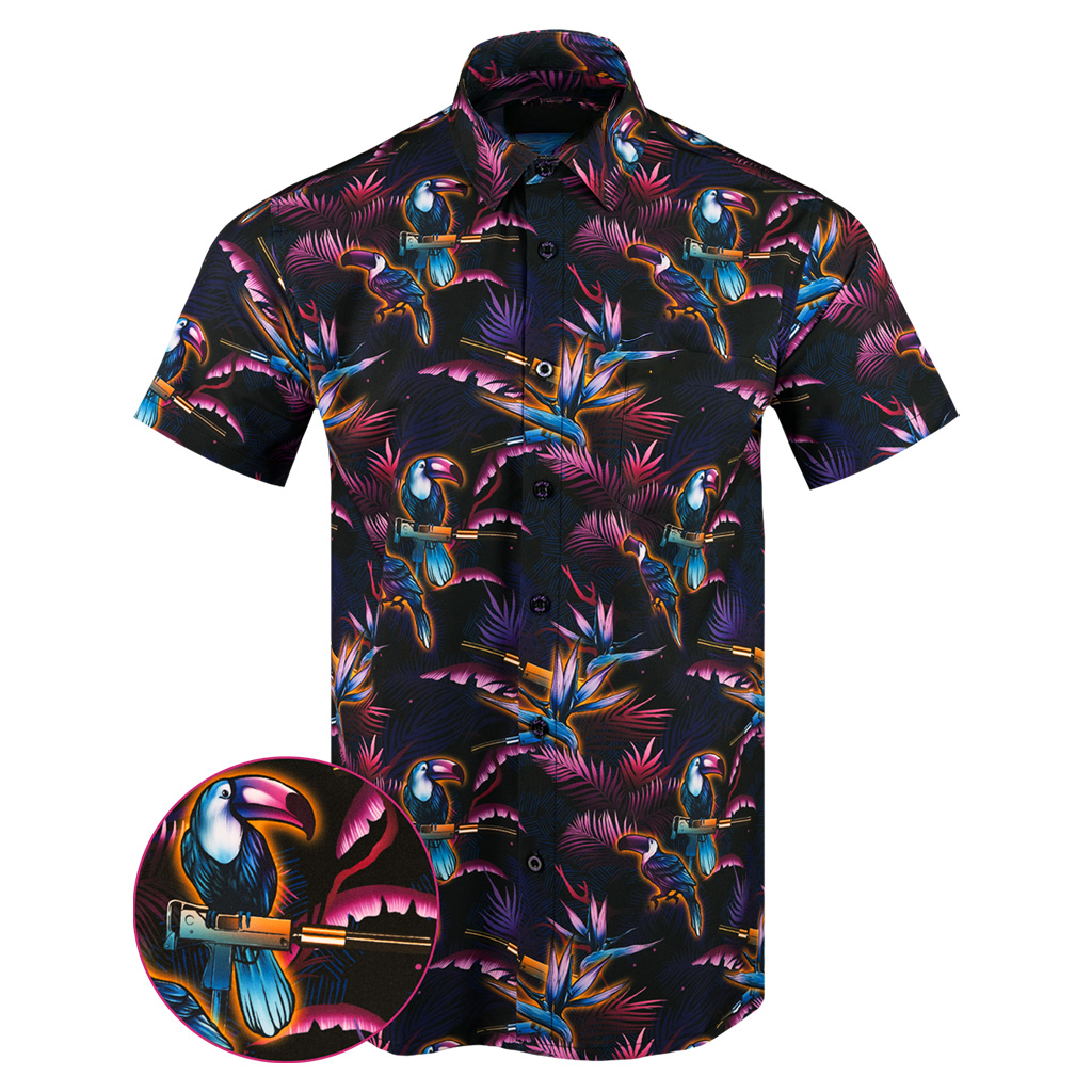 Cans And Toucans V2 Button Down Shirt Hawaiian Tactical Button Down Gifts For Father