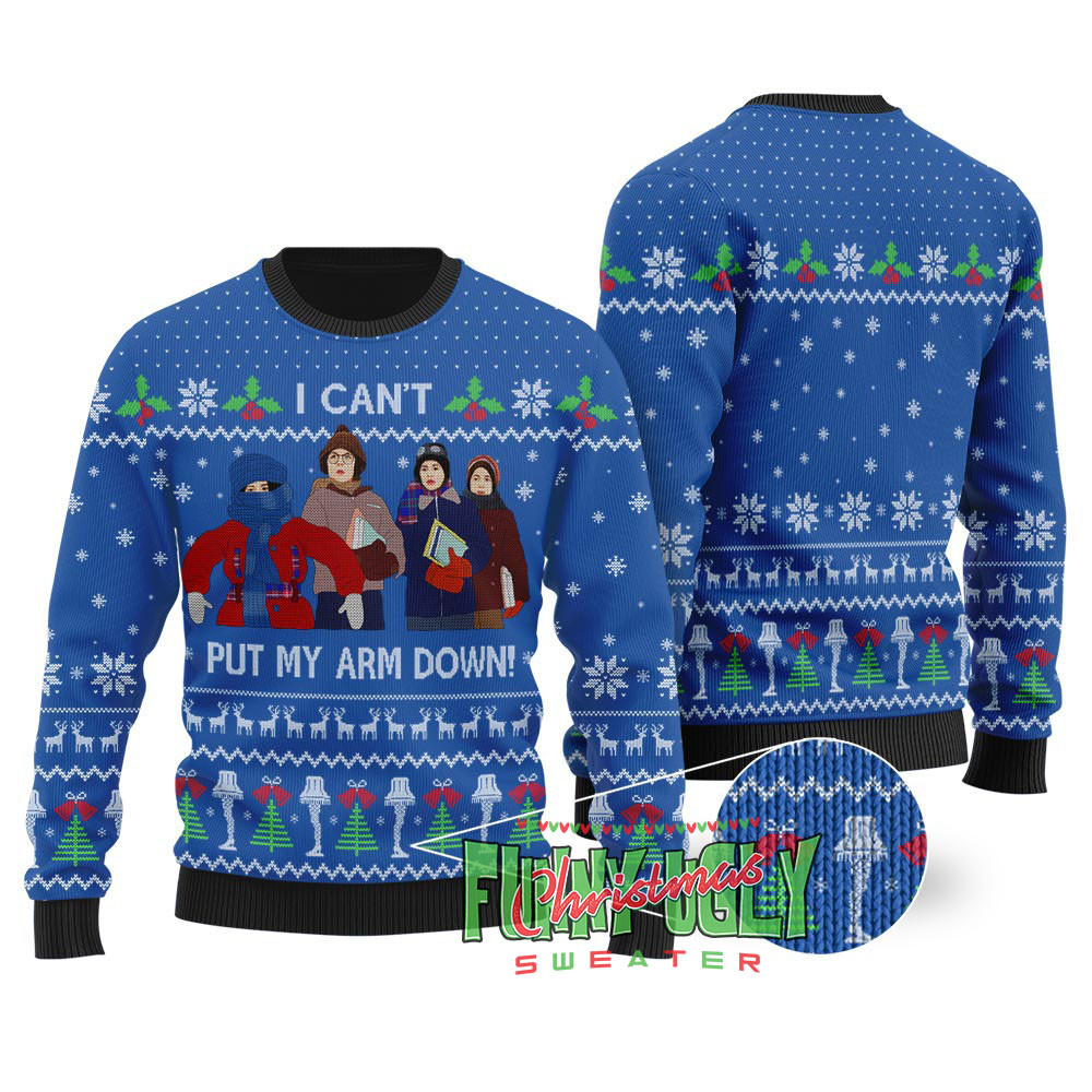 Cant Put My Arm Down A Christmas Story Sweater Royal Soft Cotton Sweatshirt for Winter Comfort