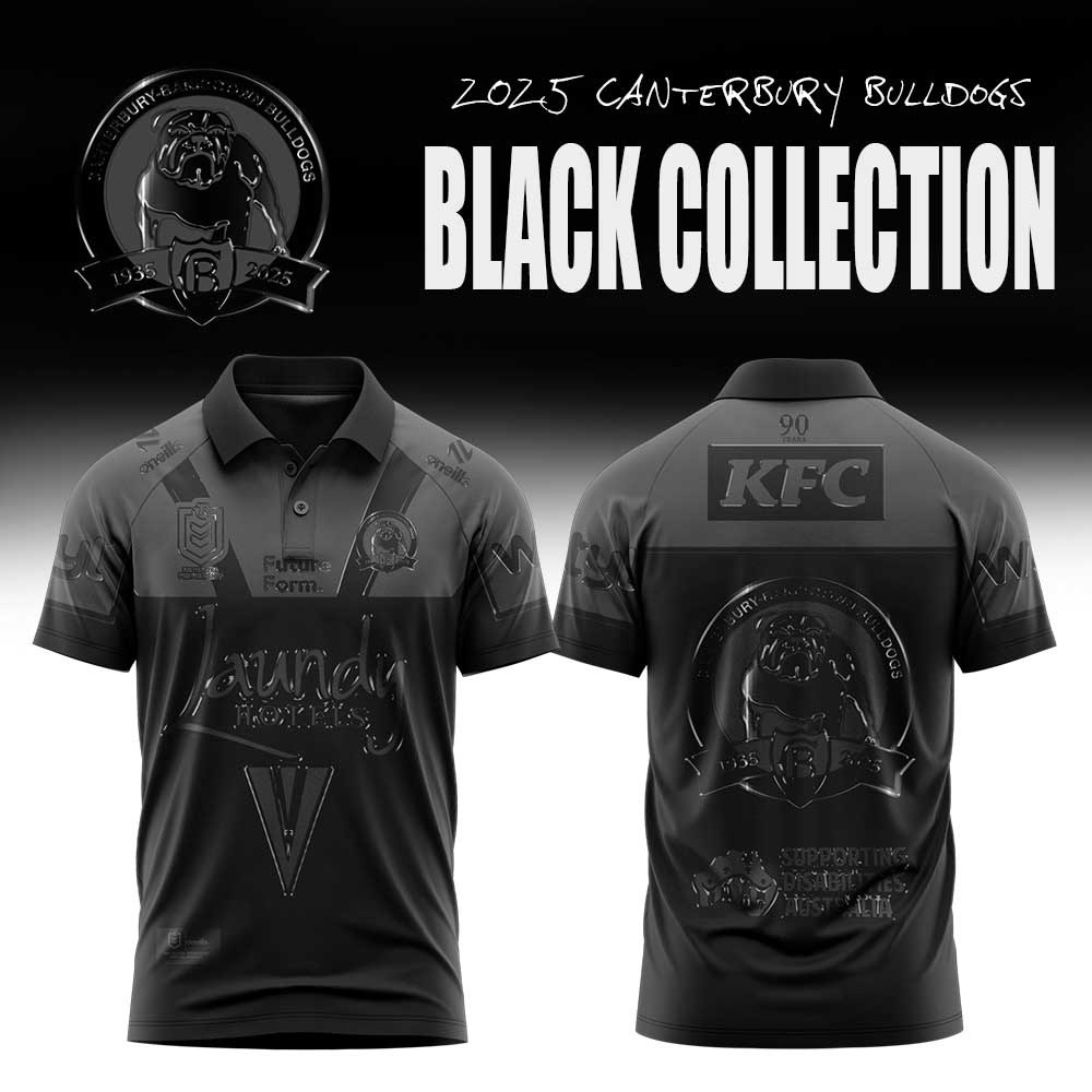 Canterbury Bulldogs Back In Black Polo Shirt Gifts For Boyfriend