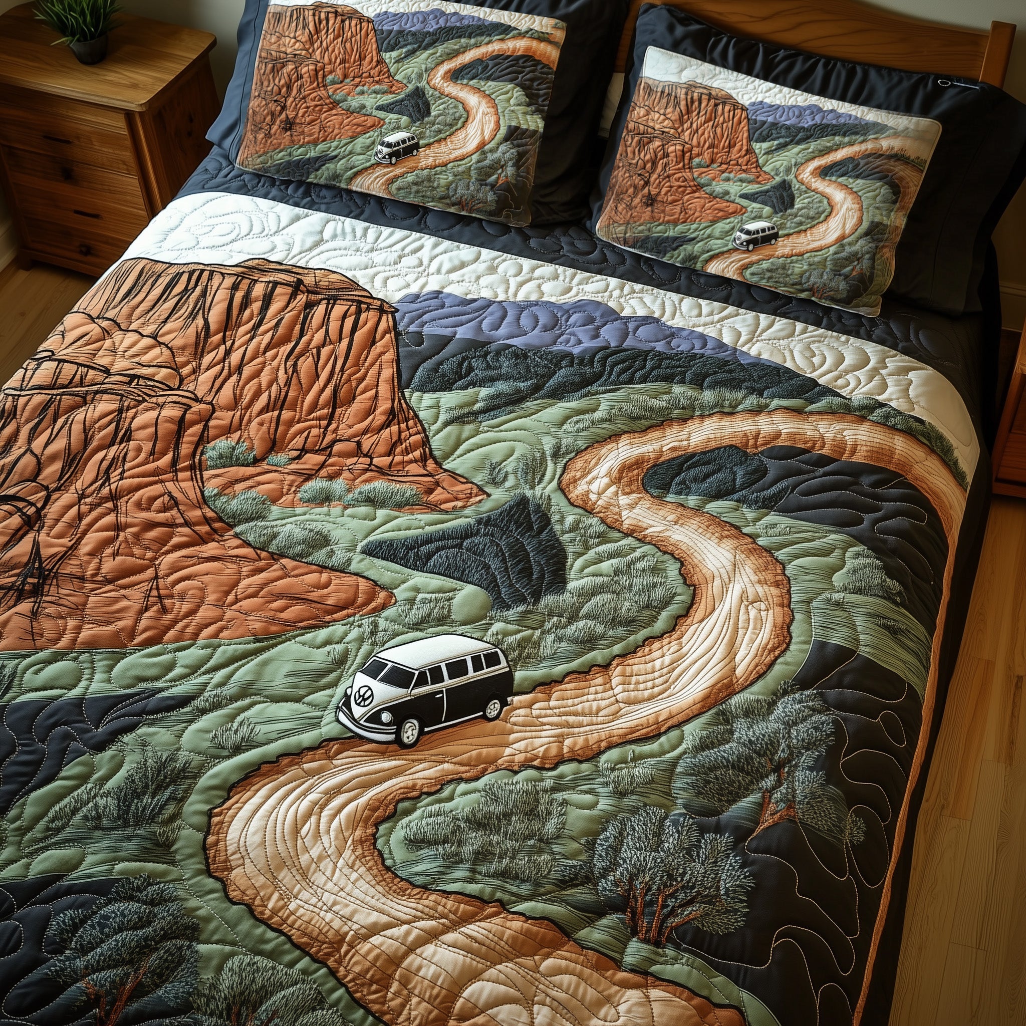 Canyon Adventure Ride Quilted Bedding Set Duvet Cover Merchandise Meaningful Father'S Day Gifts