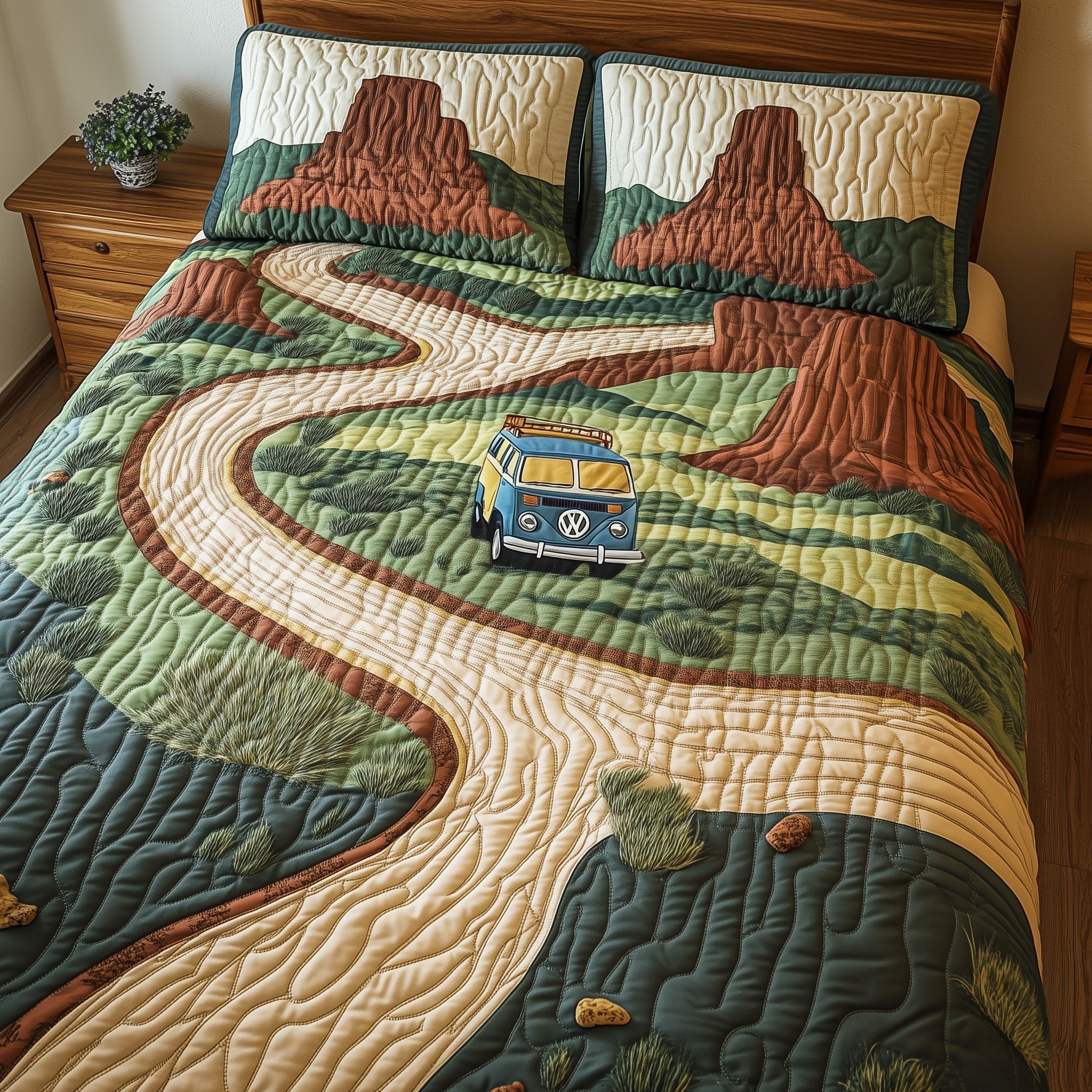 Canyon Adventure Ride Quilted Bedding Set Duvet Cover Merchandise Meaningful Gifts For Niece