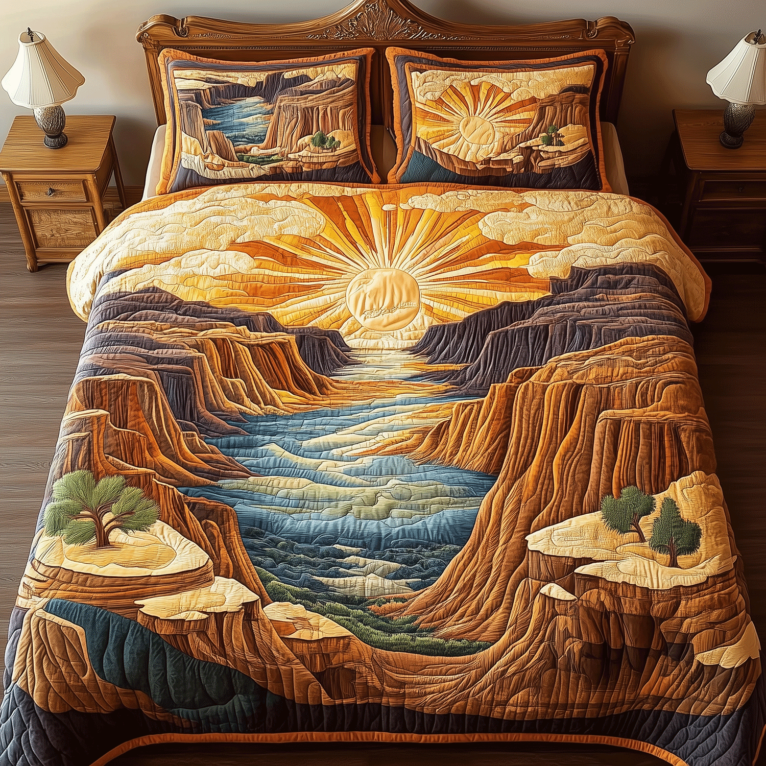 Canyon Bliss Quilted Bedding Set Warm and Breathable Bedding Set for All Seasons