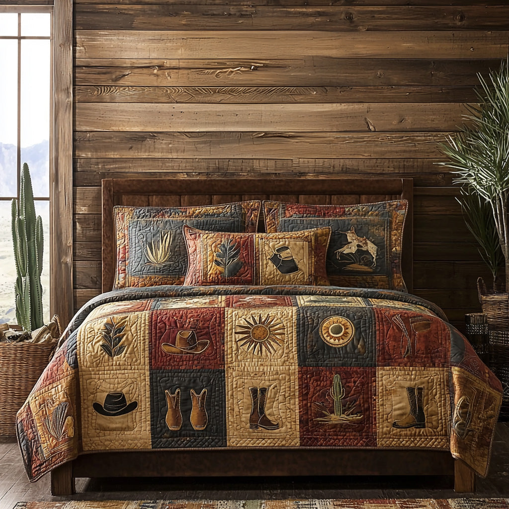 Canyon Bloom Quilted Bedding Set Bed Decorations Cowboy Gifts For Women