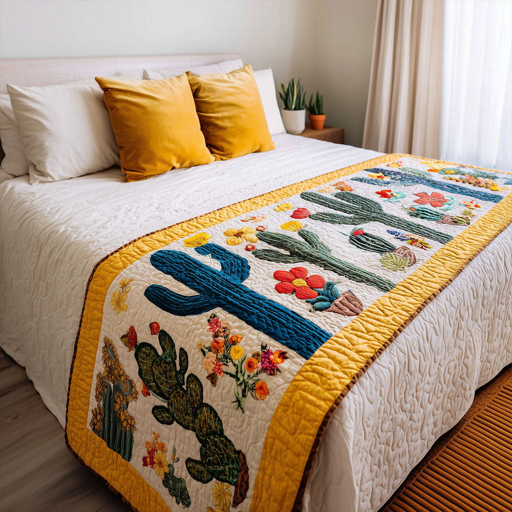 Canyon Bloomscape Quilted Bed Runner Bed Decorations Awesome Gifts For Cactus Lovers
