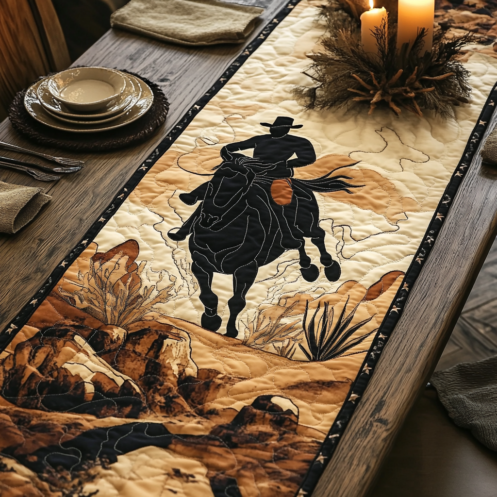Canyon Dust Quilted Table Runner Dinner Table Decor Western Christmas Gifts For Him