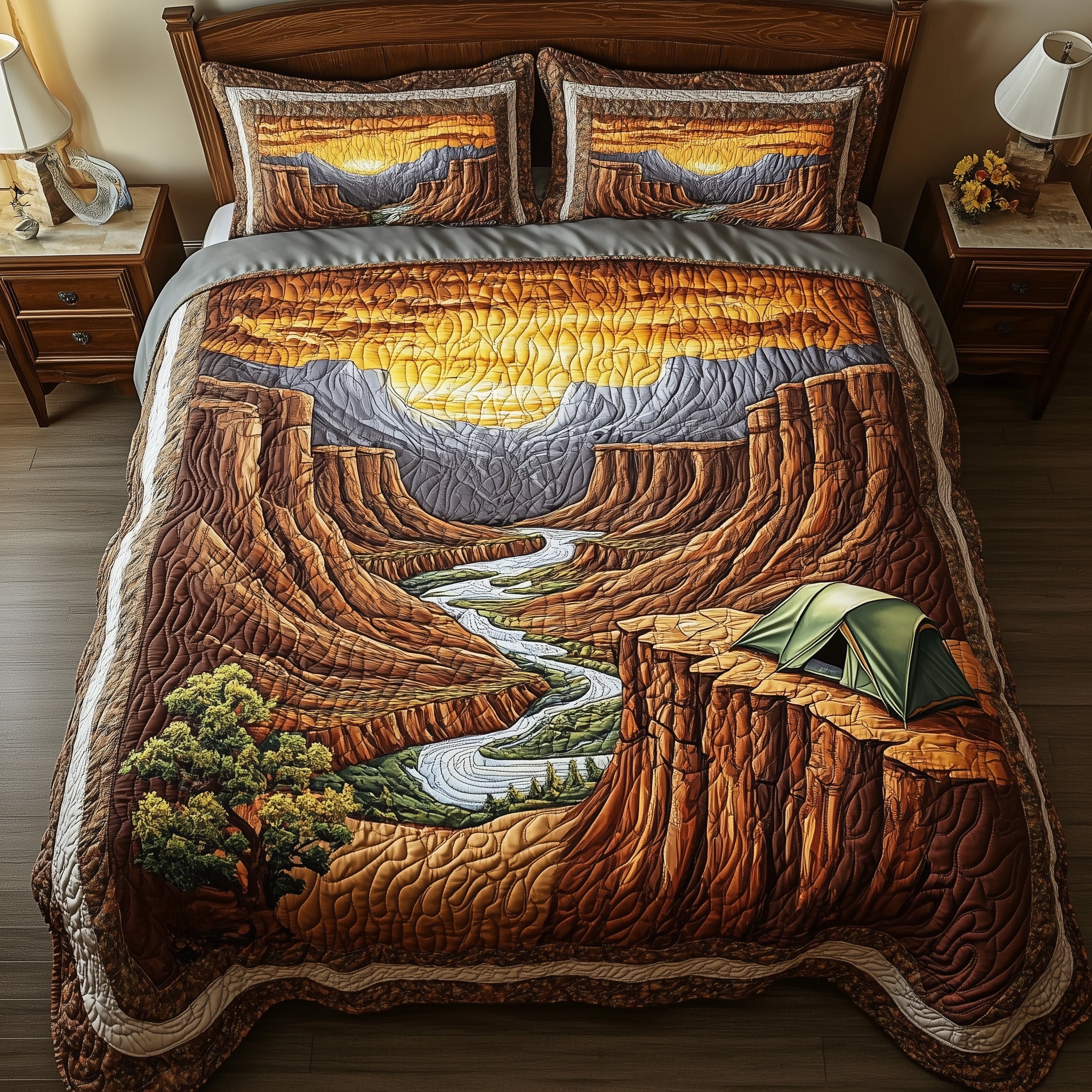 Canyon Edge Camp Quilted Bedding Set Duvet Cover Merchandise Meaningful Christmas Gifts