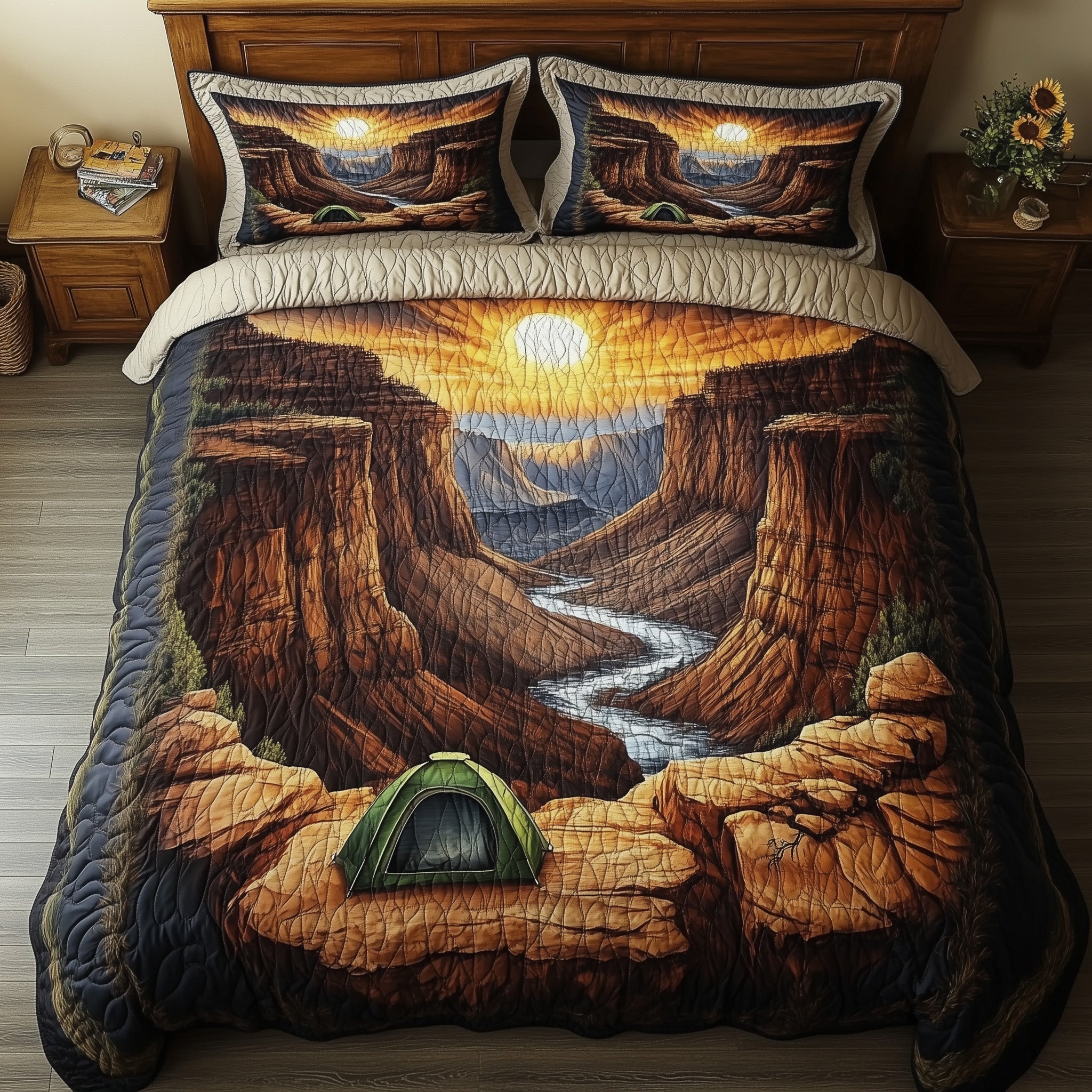 Canyon Edge Camp Quilted Bedding Set Duvet Cover Merchandise Meaningful Gifts For Mom