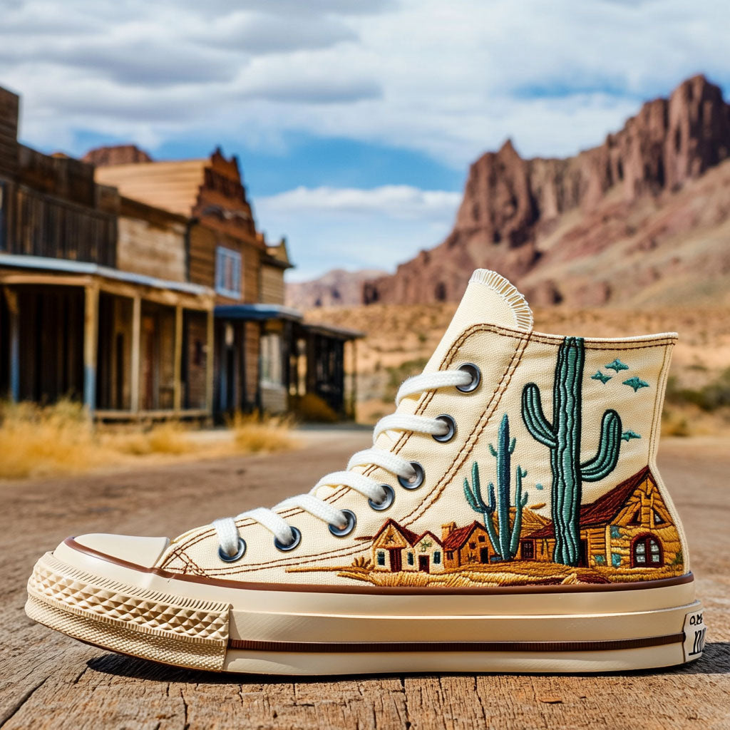 Canyon Spirit Canvas High Tops Festival Merch Outfit