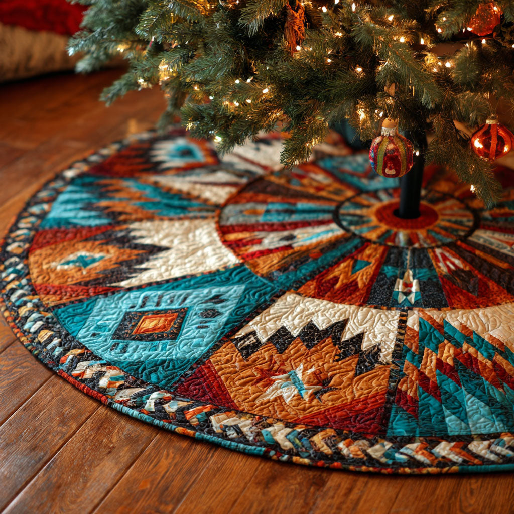 Canyon Spirit Christmas Quilted Tree Skirt Perfect Quilted Tree Skirt Gift for Family and Friends