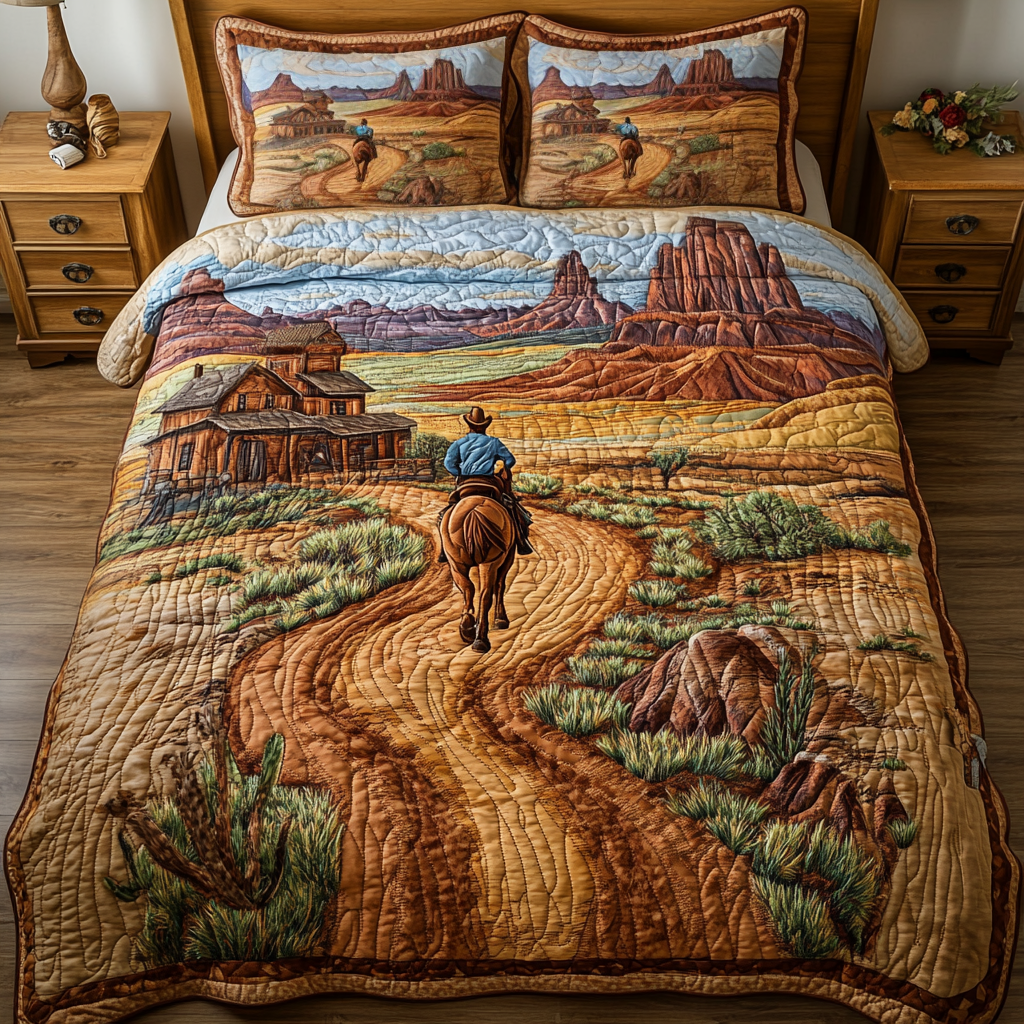 Canyon Sunset Quilted Bedding Set Perfect Bedding Gift Set for Family and Friends
