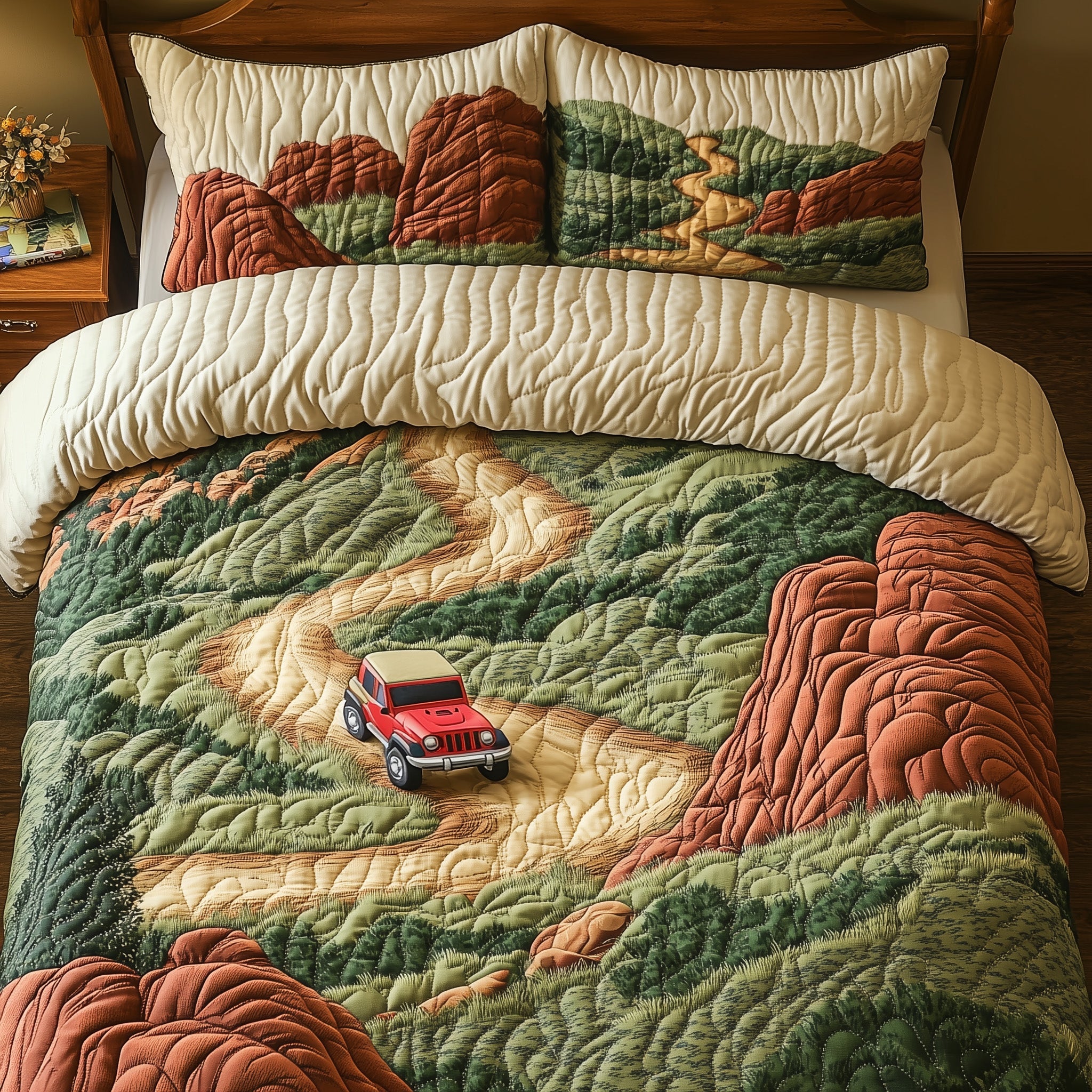 Canyon Trail Drive Quilted Bedding Set Duvet Cover Merchandise Meaningful Christmas Gifts For Husband